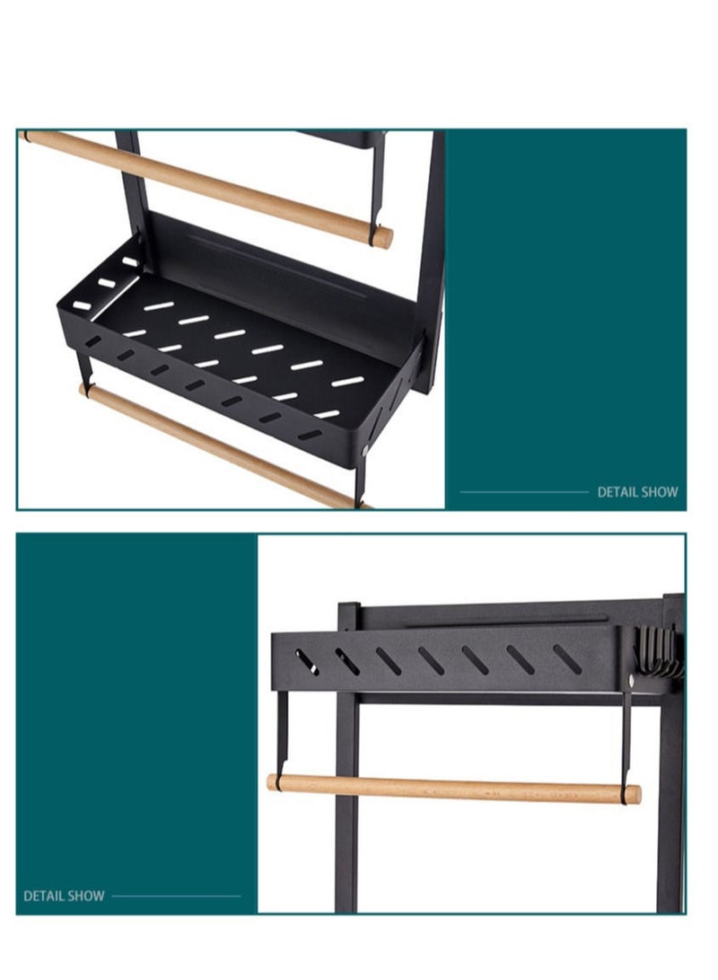 Japanese Stainless Steel Magnetic Suction Multifunction Large Hanger Bathroom Refrigerator Storage Rack J003