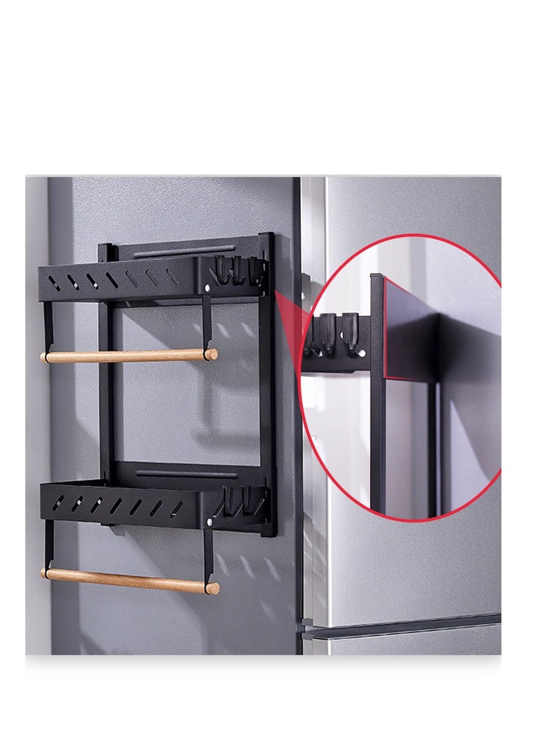Japanese Stainless Steel Magnetic Suction Multifunction Large Hanger Bathroom Refrigerator Storage Rack J003