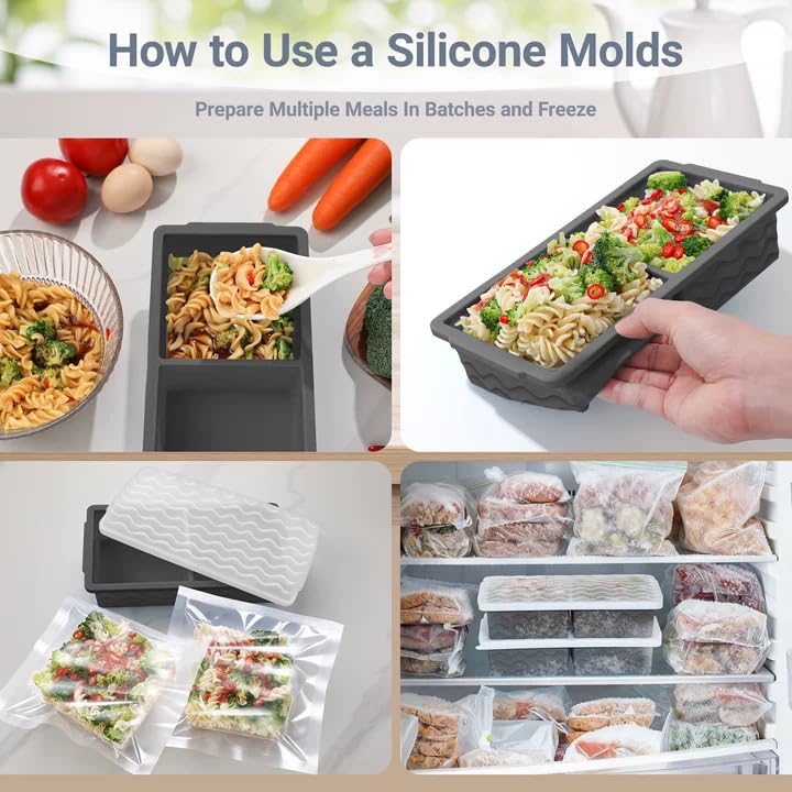 Aopigavi Silicone Freezer Tray with Lid â€“ 2-Cup Soup Freezer Container Molds, Large Ice Cube Trays for Freezing Soup, Sauce & Broth, Meal Prep & Food Storage â€“ Oven & Dishwasher Safe, 2-Pack - Image 5