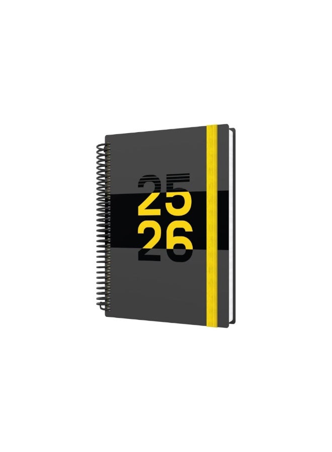 Collins Collins A5 Delta 14 Month Mid/Academic Year Planner, July 2025-August 2026 - FP51M.45-2526 -Day-to-Page Appointments Diary, A5 Wiro Bound Cover, Yellow  - Image 3