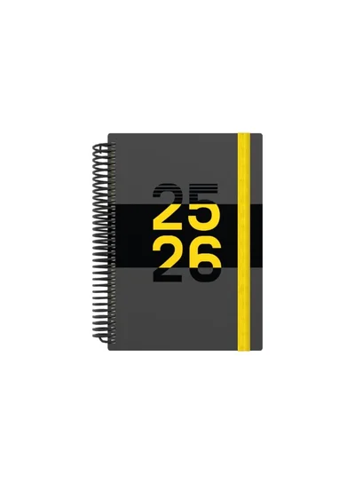 Collins Collins A5 Delta 14 Month Mid/Academic Year Planner, July 2025-August 2026 - FP51M.45-2526 -Day-to-Page Appointments Diary, A5 Wiro Bound Cover, Yellow