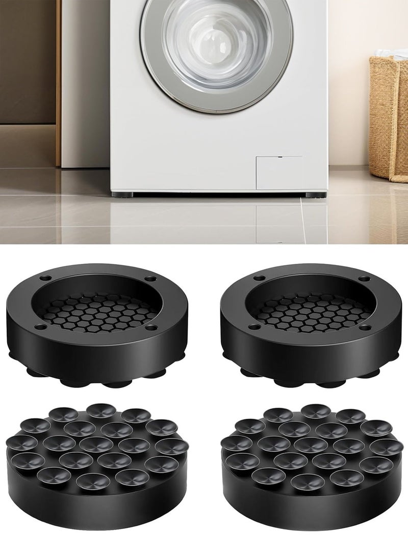OUTON 4 Pcs Anti Vibration Pads for Washing Machine, Non-Slip Rubber Feet with Suction Cups, Heavy-Duty Shock Absorbing Mat for Washer Dryer, Noise Reduction & Anti-Walk Stabilizer - Image 1