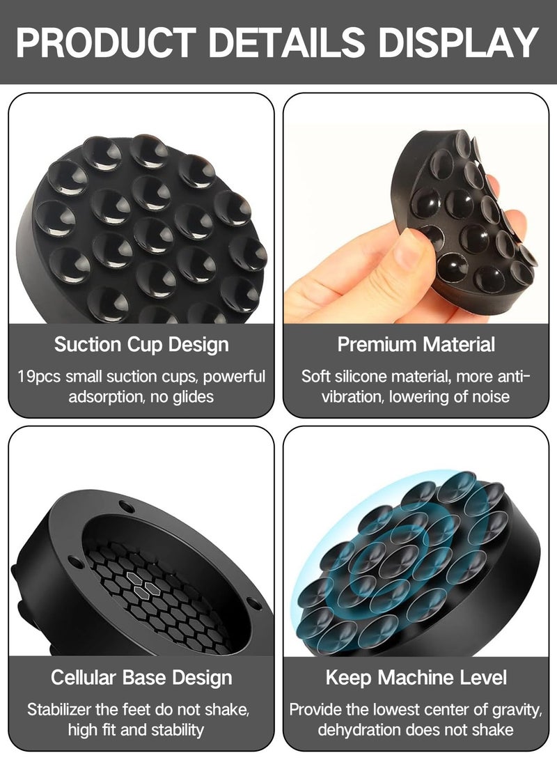 OUTON 4 Pcs Anti Vibration Pads for Washing Machine, Non-Slip Rubber Feet with Suction Cups, Heavy-Duty Shock Absorbing Mat for Washer Dryer, Noise Reduction & Anti-Walk Stabilizer - Image 3
