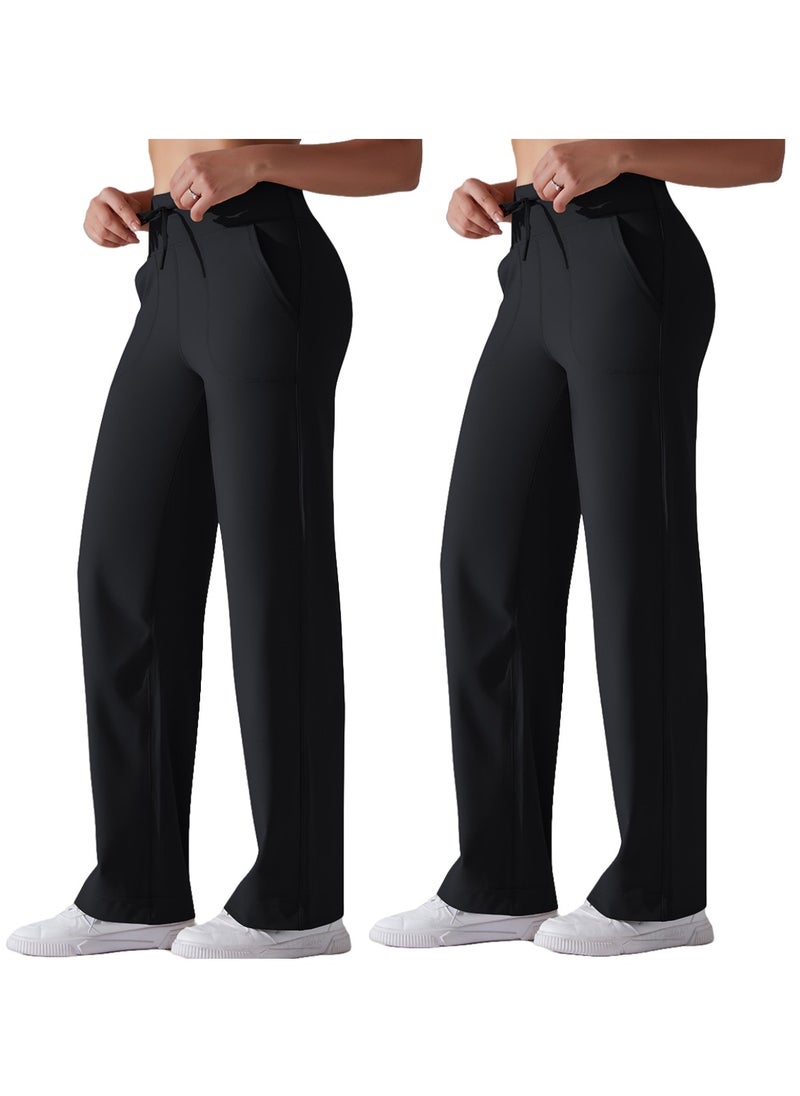 RedMapleTEK Breathable Loose Fit High Waist Pocket Nine Points Casual Jogging Yoga Pants 2 Pieces  - Image 1
