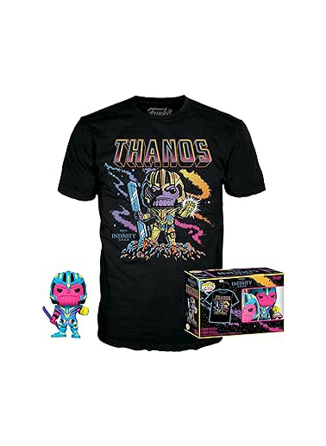Funko Pop And Tee Marvel Thanos Blacklight Collectible Toy Figure, Medium