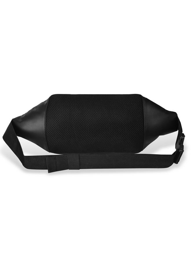 Syutm Dvau Metal Zip Unisex Premium Leather Waist Pack Multi Pocket Travel Handy Hiking Zip Pouch Elegant Style Document Money Phone Belt Sport Bag for Men and Women Adjustable Strap (Charcole Black) - Image 5