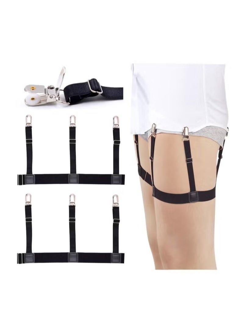 Generic - Mens Shirt Stays Holder Garters Adjustable Elastic Shirt Holder Straps - Image 1