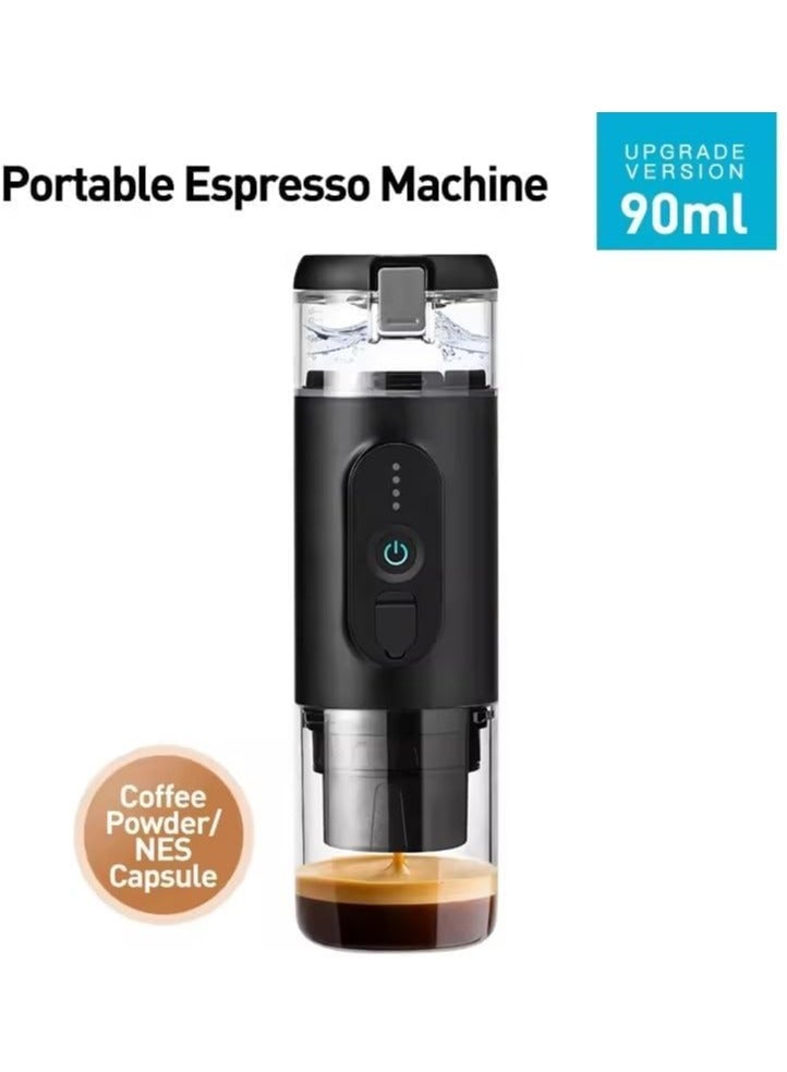 ADAK MiniSpresso Electric Portable Espresso Maker - Built-in Battery, 18-Bar Pressure, Fully Automatic One-Click Coffee Machine for Hot and Cold Brew((BLACK) - Image 1