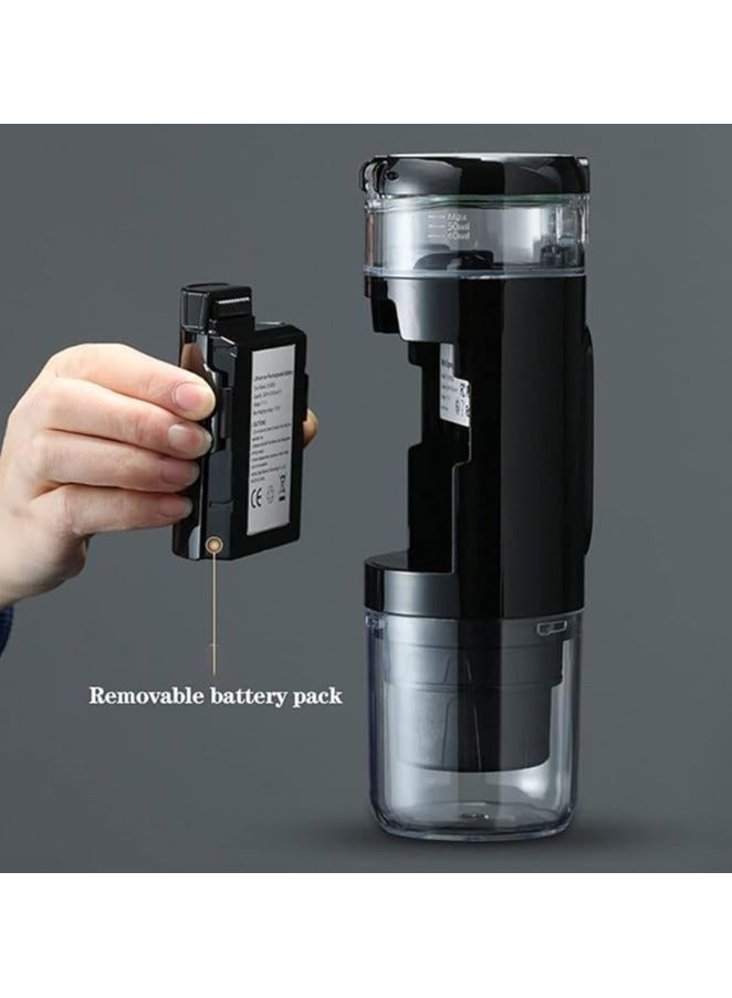 ADAK MiniSpresso Electric Portable Espresso Maker - Built-in Battery, 18-Bar Pressure, Fully Automatic One-Click Coffee Machine for Hot and Cold Brew((BLACK) - Image 2