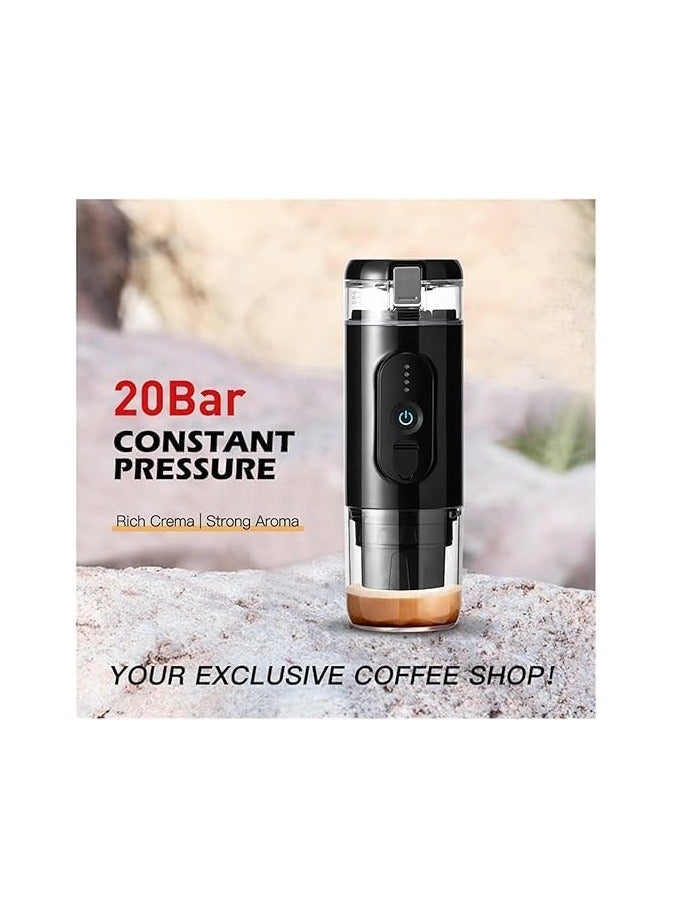 ADAK MiniSpresso Electric Portable Espresso Maker - Built-in Battery, 18-Bar Pressure, Fully Automatic One-Click Coffee Machine for Hot and Cold Brew((BLACK) - Image 5