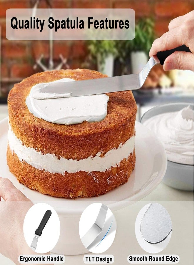 Lmoszuak 6" Small Angled Icing Spatula, Professional Food Grade Stainless Steel Cake Spatula with Sturdy & Durable Handle, Ideal for Frosting & Decorating Cakes, Baking - Image 3
