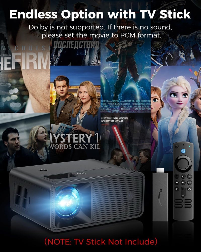 CiBest Mini Projector, Upgraded Full HD 1080P, Portable Film Projector - Image 3