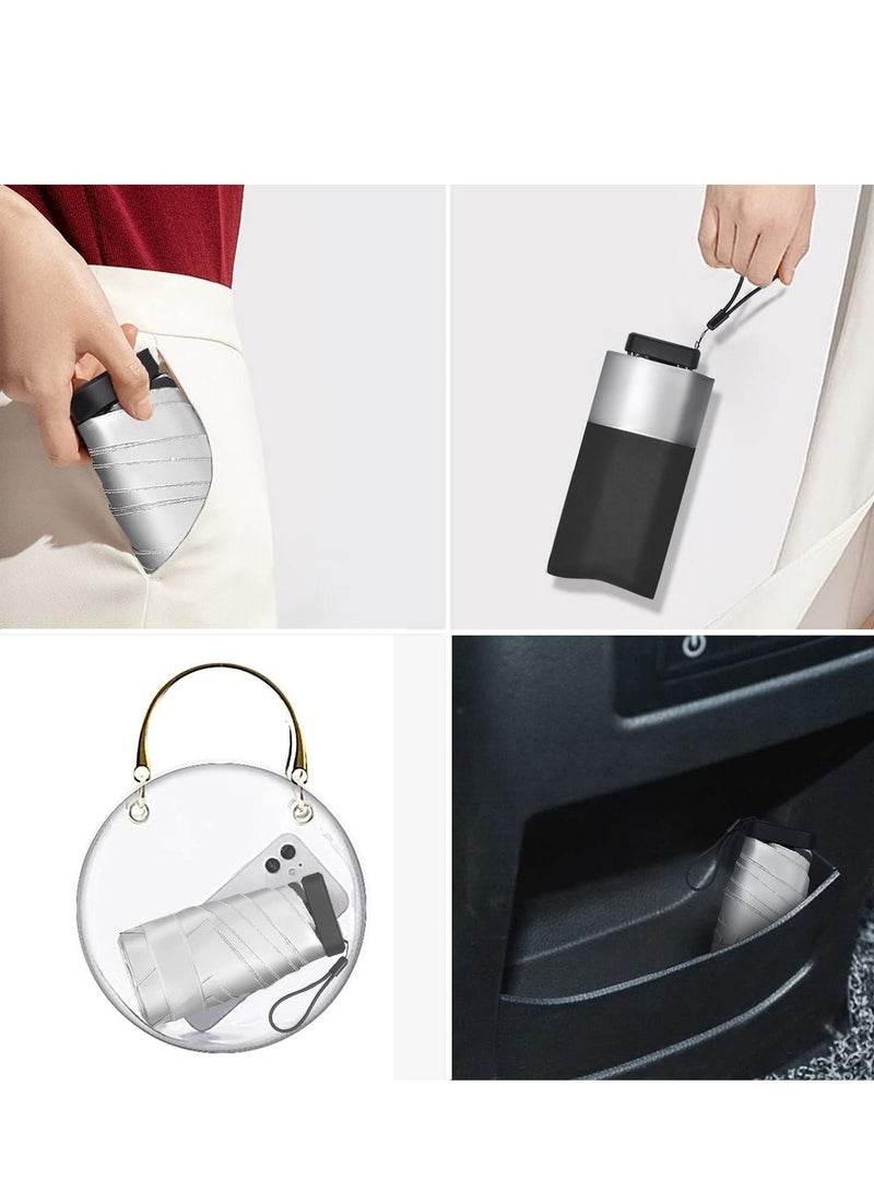 KASTWAVE Folding Umbrellas Mini, Small Travel Lightweight Umbrella For Purse UPF 50+ UV Protection for Rain Sun 5 Fold Umbrella for Women Girls Kids, Multiple Colors - Image 5