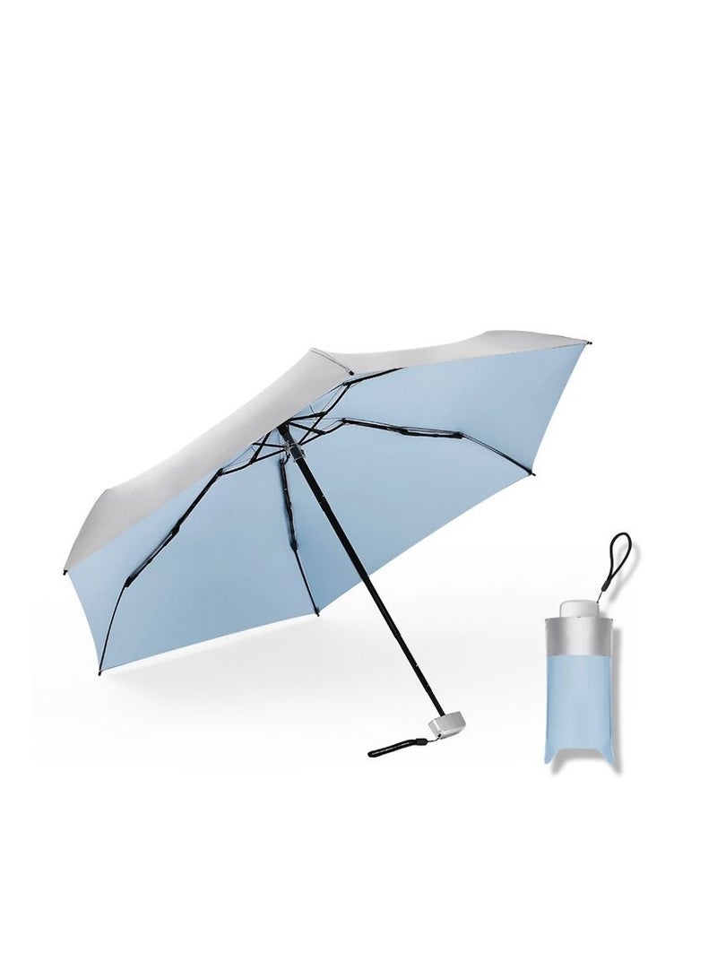 KASTWAVE Folding Umbrellas Mini, Small Travel Lightweight Umbrella For Purse UPF 50+ UV Protection for Rain Sun 5 Fold Umbrella for Women Girls Kids, Multiple Colors - Image 1