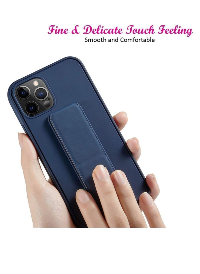 راكسوم جراب حماية للهاتف من السيليكون المطاطي TPU، مزود بمقبض يدوي، متوافق مع هاتف Apple iPhone 15 Pro Max، باللون الأزرق الداكن. - Image 3