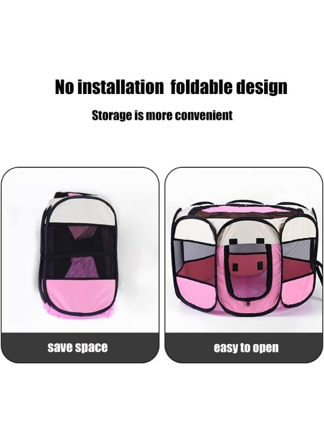 HOOKOR Pet Playpen, Foldable Dog Playpen, Portable Puppy Playpen, Octagon Pet Tent, Collapsible Kennel Pen for Puppy/Cat/ /Hamster (Grey, L, 8) - Image 5