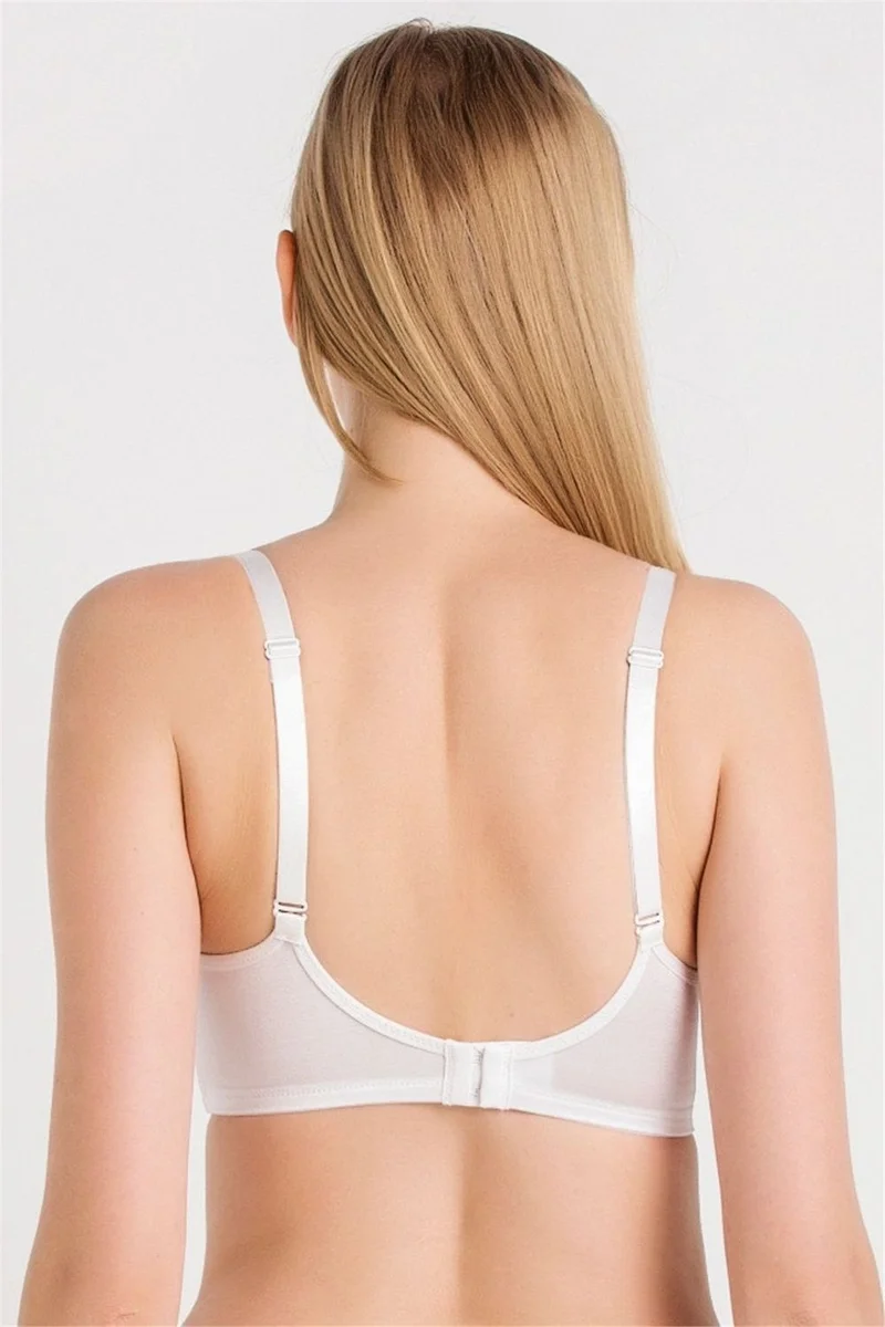 ماجيك فورم 5738 Women's White Plain Fabric Thin Sponge Full Cup Gathering Bra