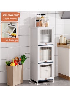 keke 3 Tier Multifunctional Kitchen & Bathroom Ultra-Narrow Bathroom Gap Storage Cabinet Rack  - Image 1