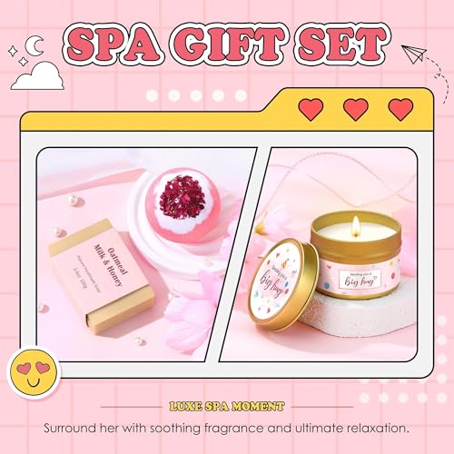 CHESACE Gift Baskets for Women Unique Birthday Gifts for Women Self Care Cheer Up Gifts Set Pick Me Up Gift Box for Woman Teen Girls Best Friend Sister Ladies Friendship Her - Inspirational Pink Present - Image 5