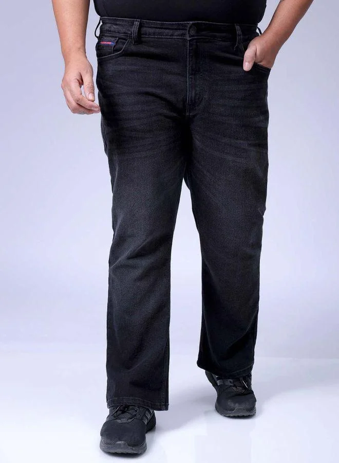 Men Plus Size Bootcut Solid Mid-Rise Stretchable Jeans
