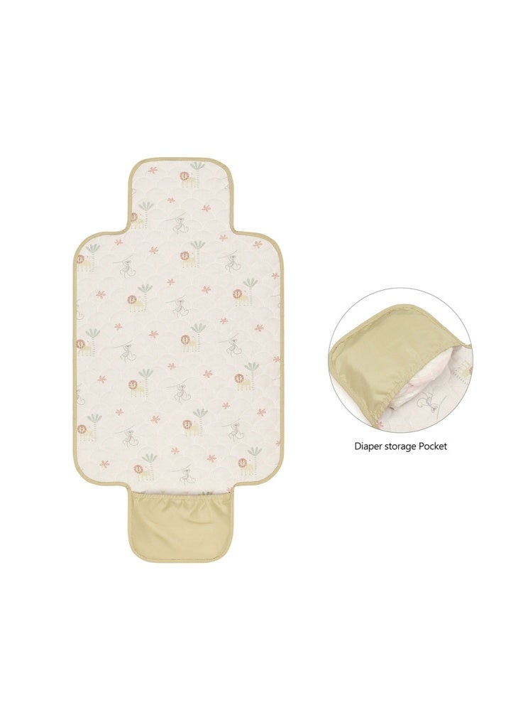 وسادة تغيير حفاضات محمولة للأطفال، حصيرة حفاضات قابلة للطي ومقاومة للماء للاستخدام أثناء التنقل، محطة تغيير حفاضات قابلة للمسح أثناء السفر - Image 4