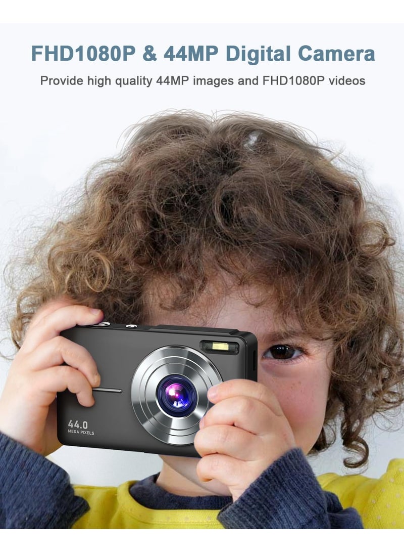 Yatao Digital Camera, FHD 1080P Kids Camera 44MP Point and Shoot Digital Cameras with 32GB SD Card, 16X Zoom, Lanyard - Image 2