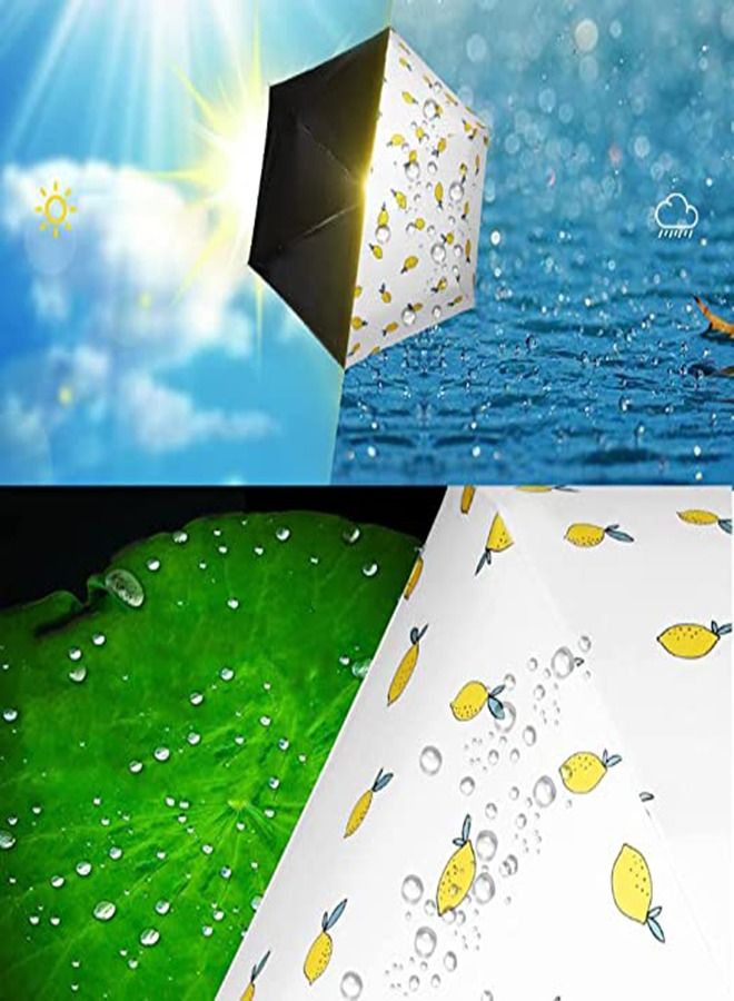 SYOSI Mini Folding Umbrella, Manual Quick-drying Travel Umbrella, Summer Fruit Umbrella Sunscreen Sunshade Folding Umbrella Ultra-light Compact Portable, 99.9% UV Protection Rain and Shine Umbrella - Image 3