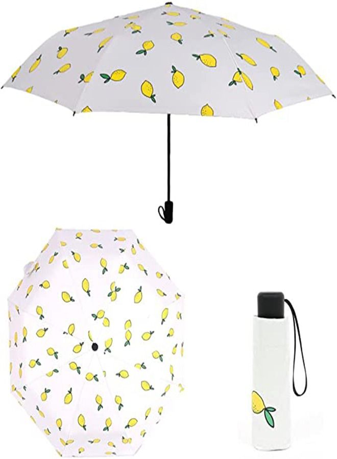 SYOSI Mini Folding Umbrella, Manual Quick-drying Travel Umbrella, Summer Fruit Umbrella Sunscreen Sunshade Folding Umbrella Ultra-light Compact Portable, 99.9% UV Protection Rain and Shine Umbrella - Image 1