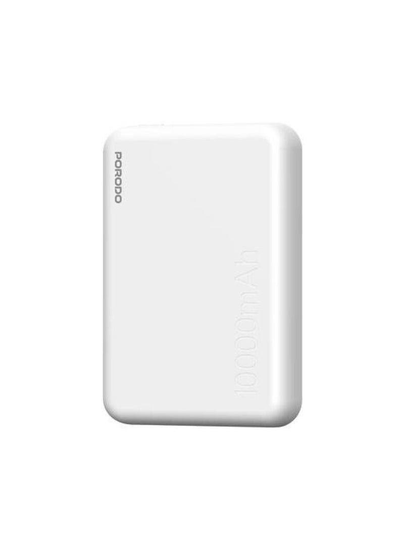 porodo - 10000mAh MagSafe Power Bank, Fast Charge, Portable & Compact Design, Type-C Input, Type-C & Wireless Outputs, 10° C-45° C Working Temperature, Strong Magnetic Hold, 20W Power Delivery - White - Image 1