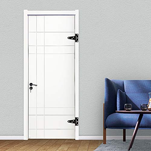DOITOOL 2 Pcs 2 Inch T Hinges, Black T-Strap Shed Door Gate Hinge for Wooden Fence Barn Door Hardware, Iron Rustproof Small Heavy Duty T-Shaped Hardware for Cabinets Windows - Image 2