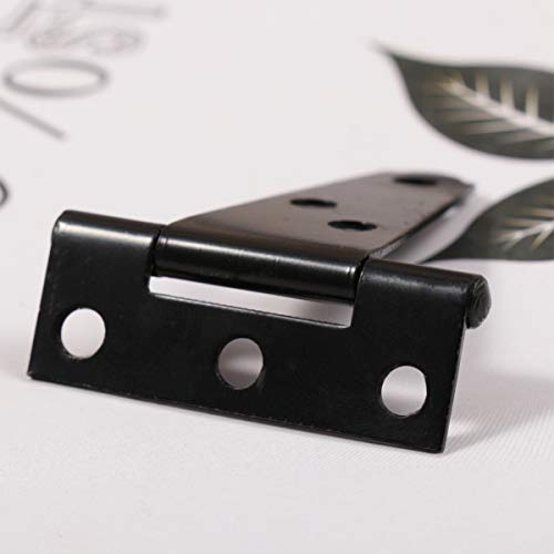 DOITOOL 2 Pcs 2 Inch T Hinges, Black T-Strap Shed Door Gate Hinge for Wooden Fence Barn Door Hardware, Iron Rustproof Small Heavy Duty T-Shaped Hardware for Cabinets Windows - Image 5