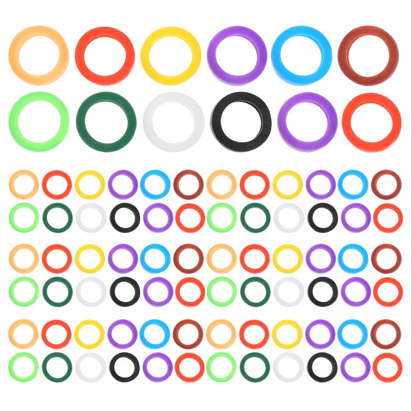 100pcs Silicone Key Caps: Color Coded Key Covers for Easy Identification Flexible & Anti-Wear for Home Office Travel Use Easy to Clean - Image 3