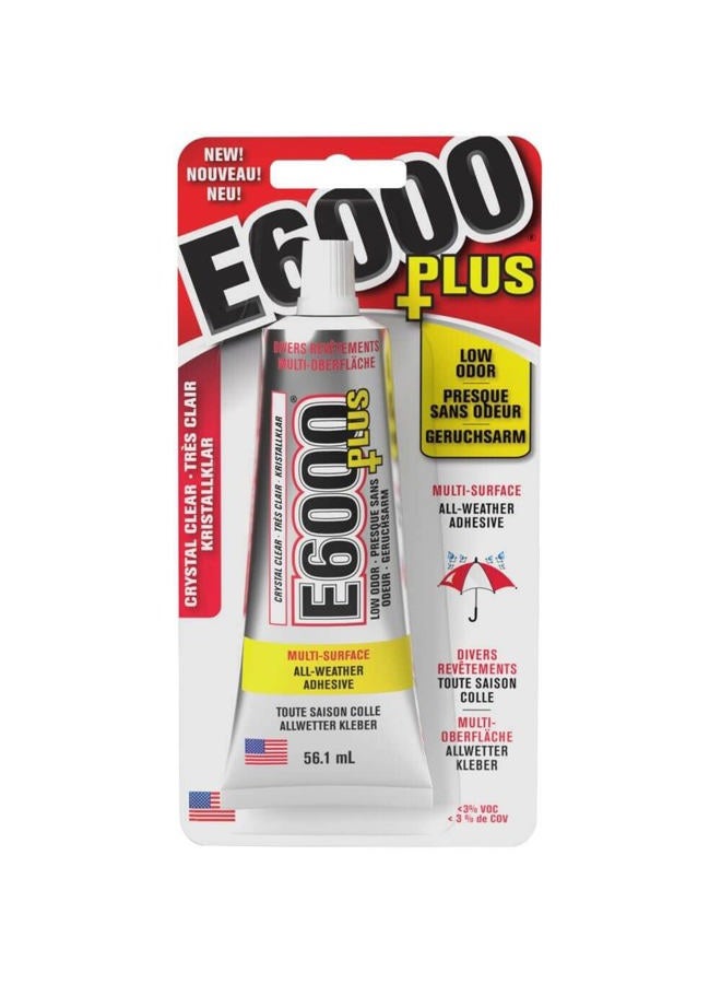 E6000 Eclectic Products inc. Plus Multi-Purpose Clear Glue, Waterproof and Paintable, Strong Flexible Craft Adhesive for Wood, Glass, Fabric, Ceramic, Metal and More, 56.1ml - Image 1
