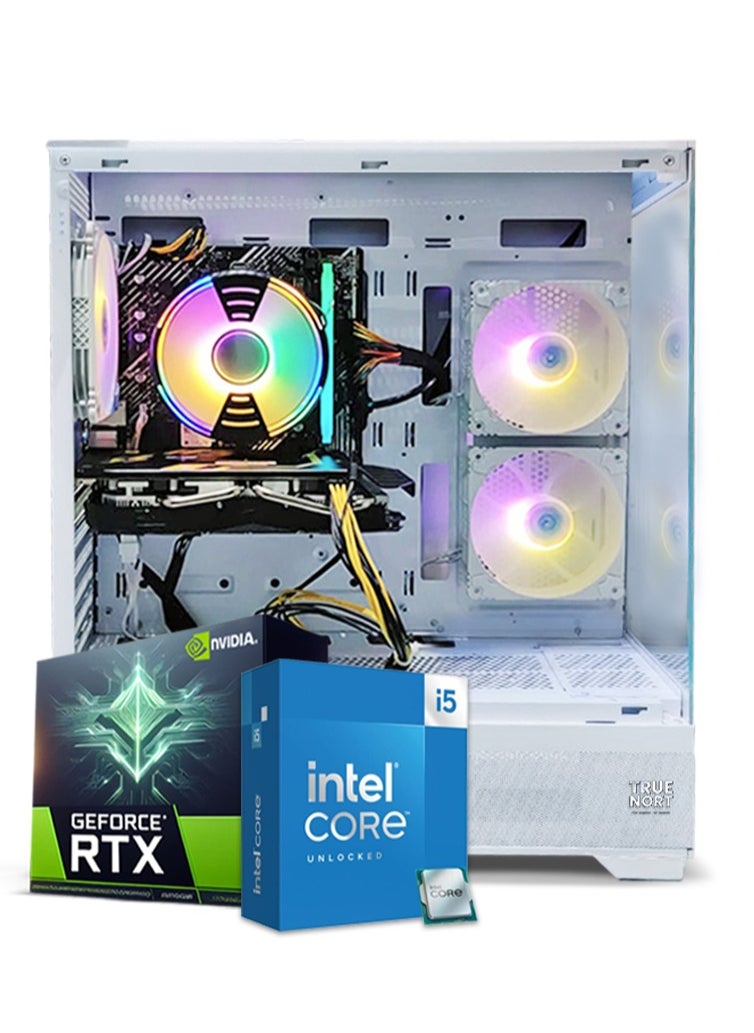 Truenort True Nort Gaming PC, Intel Core i5-13400F, RTX 3060, 16GB RAM, 512GB SSD, 1TB HDD, Air Cooler 120MM, 650W PSU, Window 11 Pro, White Case  - Image 1
