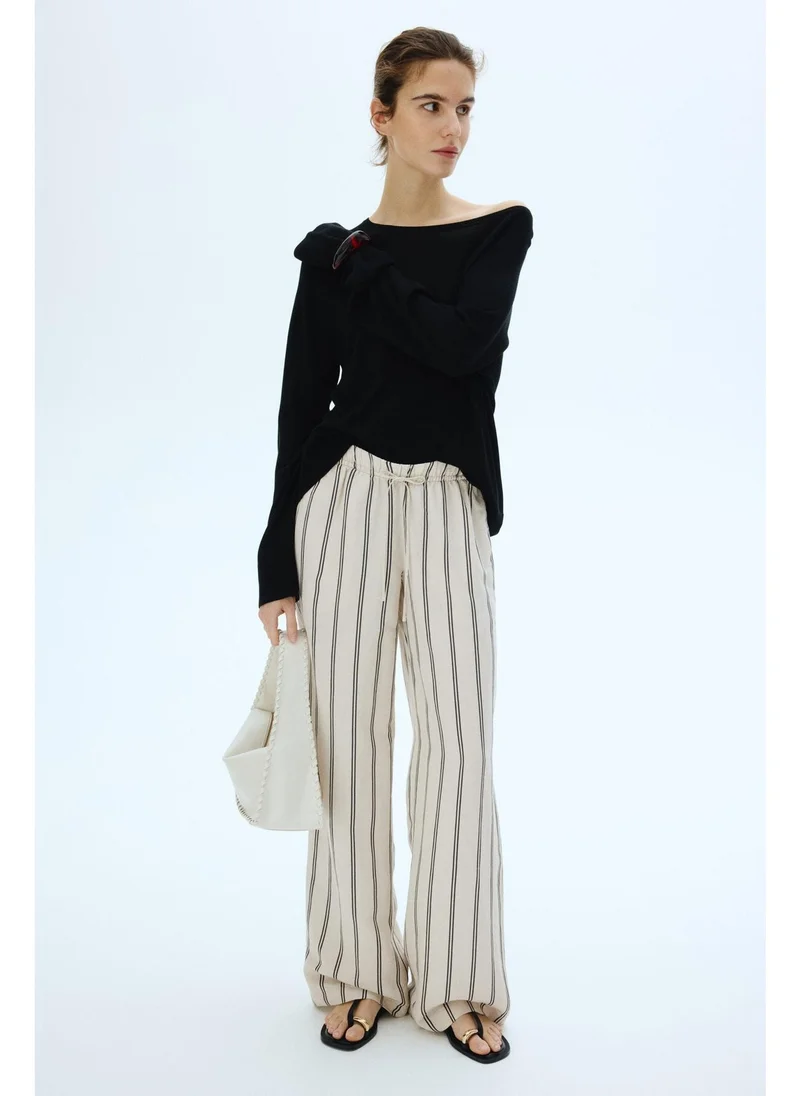 اتش اند ام MAMA Before & After linen-blend trousers