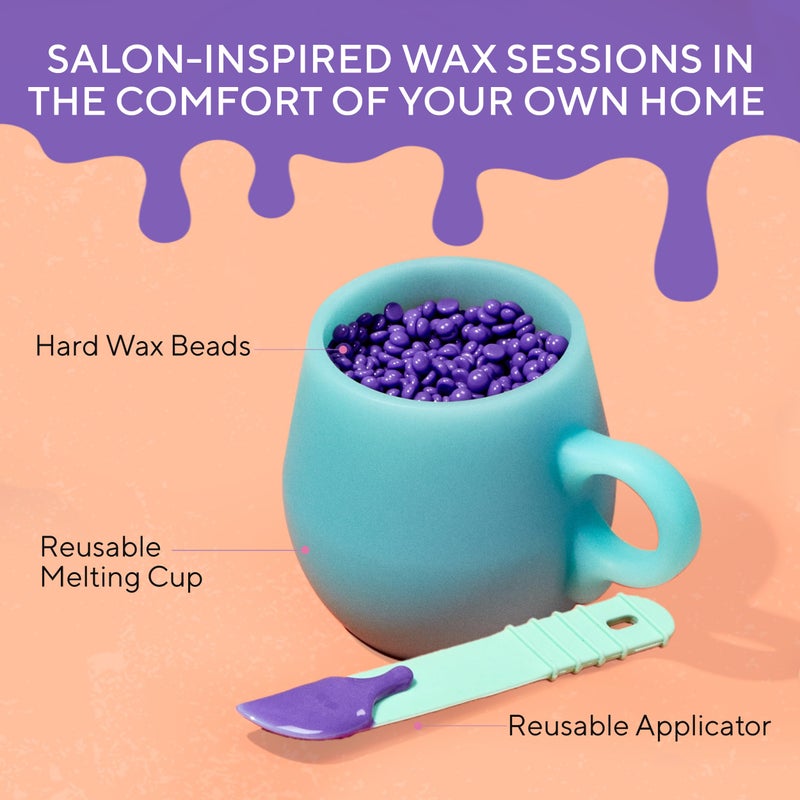 Sliick At Home Waxing Kit for Women â€“ Acai Berry Scent, Hard Wax Kit for Hair Removal, Microwave Melting Cup, Applicator & Beads, At Home Wax Set - Image 3