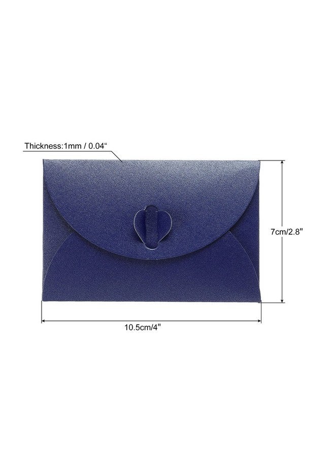 PATIKIL Mini Envelopes 50 Pack Heart Clasp Tiny Items Storage Cute Present Card Holder For Wedding Greeting Party Dark Blue  - Image 3