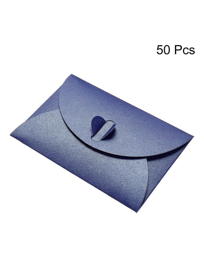 PATIKIL Mini Envelopes 50 Pack Heart Clasp Tiny Items Storage Cute Present Card Holder For Wedding Greeting Party Dark Blue  - Image 4