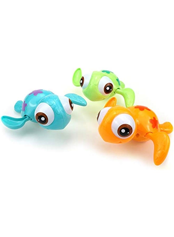 Wind-up Swimming Sea Turtles Bath Toy, No Battery Mold-Free Anti-Rust Interactive Montessori Toy for Kids 18M+ (3pcs)  - Image 1
