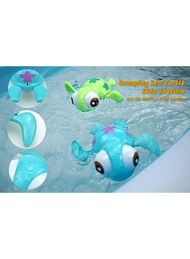 Wind-up Swimming Sea Turtles Bath Toy, No Battery Mold-Free Anti-Rust Interactive Montessori Toy for Kids 18M+ (3pcs)  - Image 4