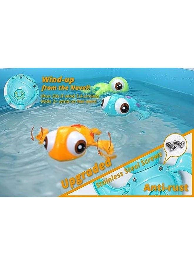 Wind-up Swimming Sea Turtles Bath Toy, No Battery Mold-Free Anti-Rust Interactive Montessori Toy for Kids 18M+ (3pcs)  - Image 2