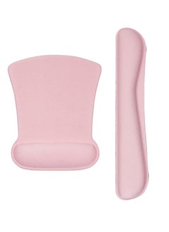 Keyboard Wrist Rest Pad and Ergonomic Mouse Pad with Wrist Rest Support,Gel Memory C ute Mousepads Mat Comfortable for Home Office Efficient Working Easy Typing  Pain Relief,Light Pink