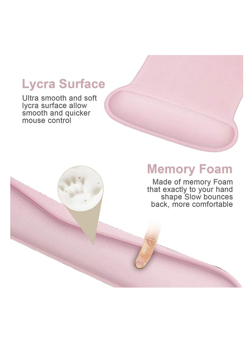 SYOSI - Keyboard Wrist Rest Pad and Ergonomic Mouse Pad with Wrist Rest Support,Gel Memory C ute Mousepads Mat Comfortable for Home Office Efficient Working Easy Typing  Pain Relief,Light Pink - Image 1