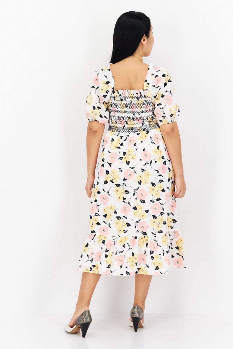 Kate Spade فستان كاجوال ميدي مزخرف بالورود للنساء، متعدد الألوان - Image 3