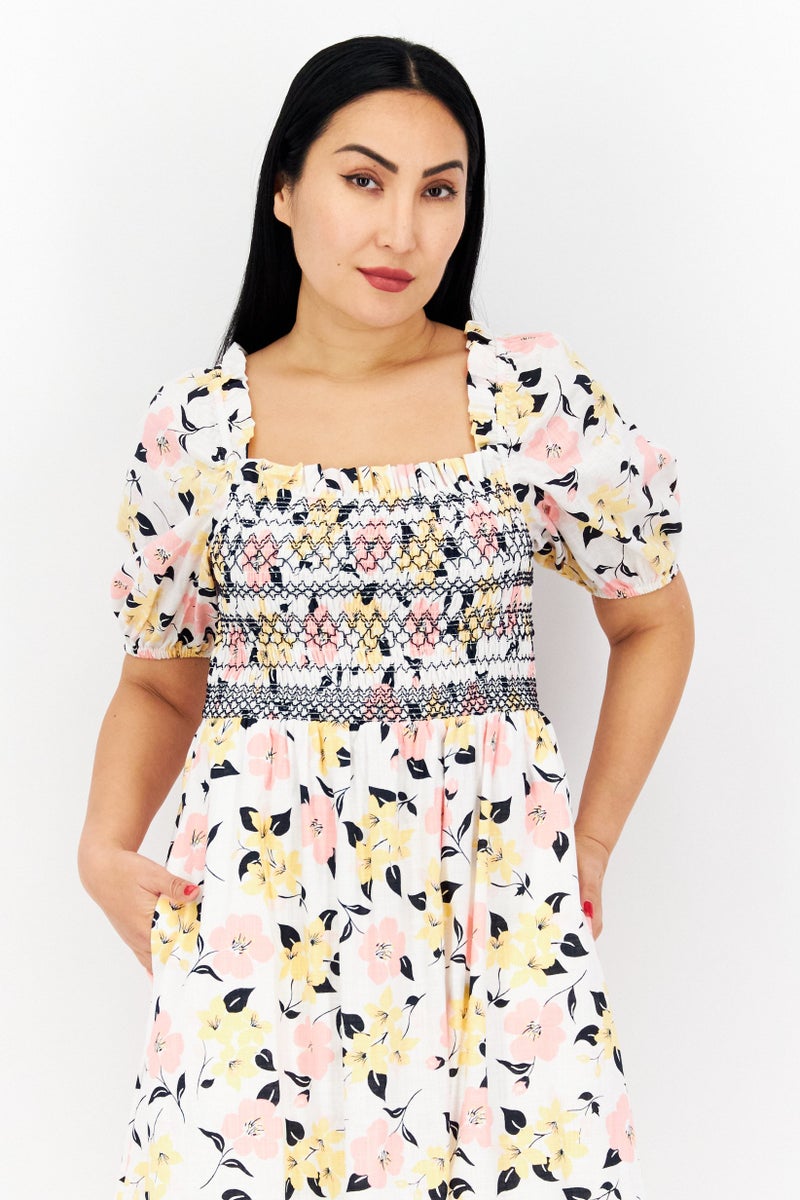 Kate Spade فستان كاجوال ميدي مزخرف بالورود للنساء، متعدد الألوان - Image 4