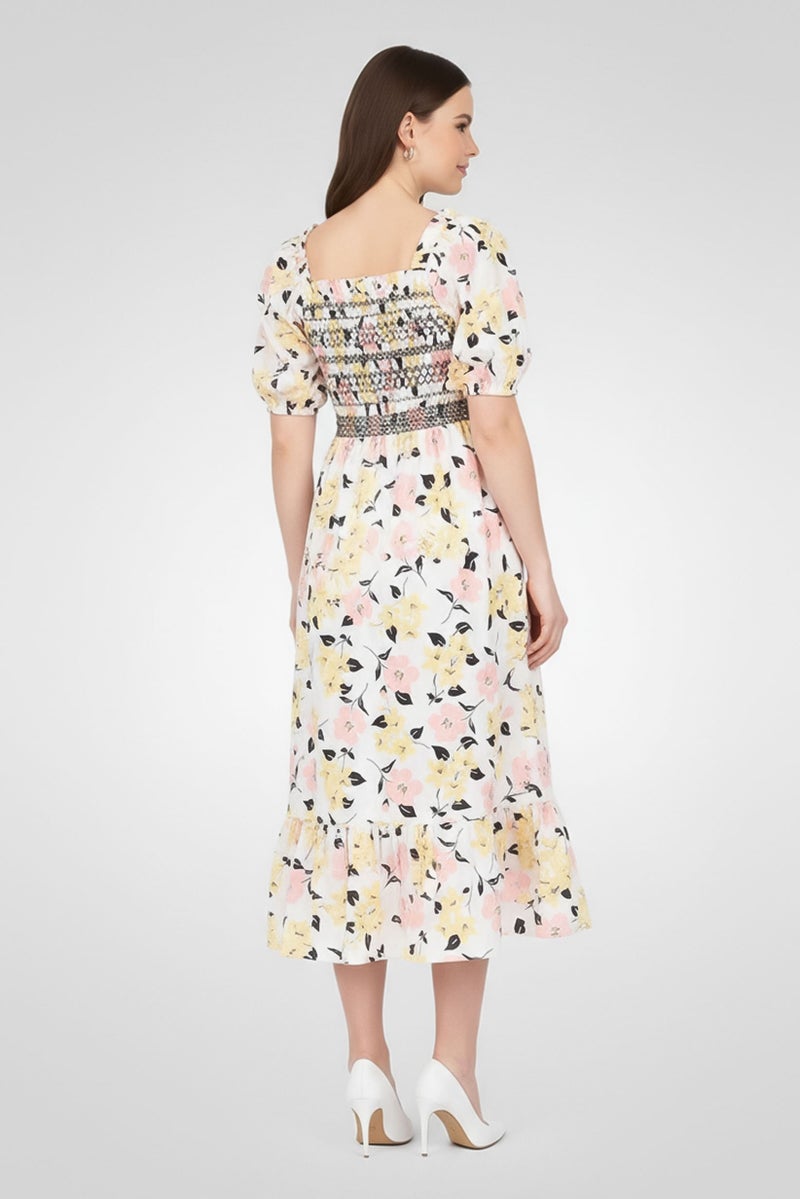 Kate Spade فستان كاجوال ميدي مزخرف بالورود للنساء، متعدد الألوان - Image 2