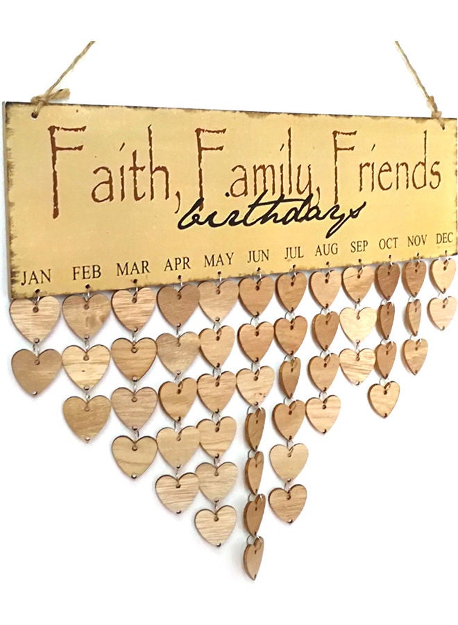 Birthday Reminder DIY Wooden Craft For Home Decoration Brown 40.5x12.5x4.0cm  - Image 3