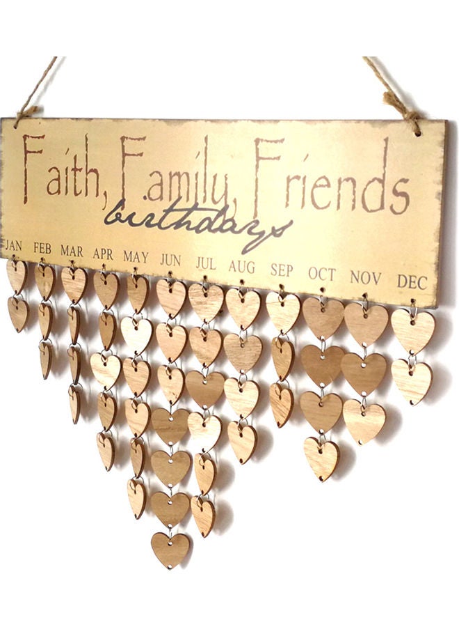 Birthday Reminder DIY Wooden Craft For Home Decoration Brown 40.5x12.5x4.0cm  - Image 5