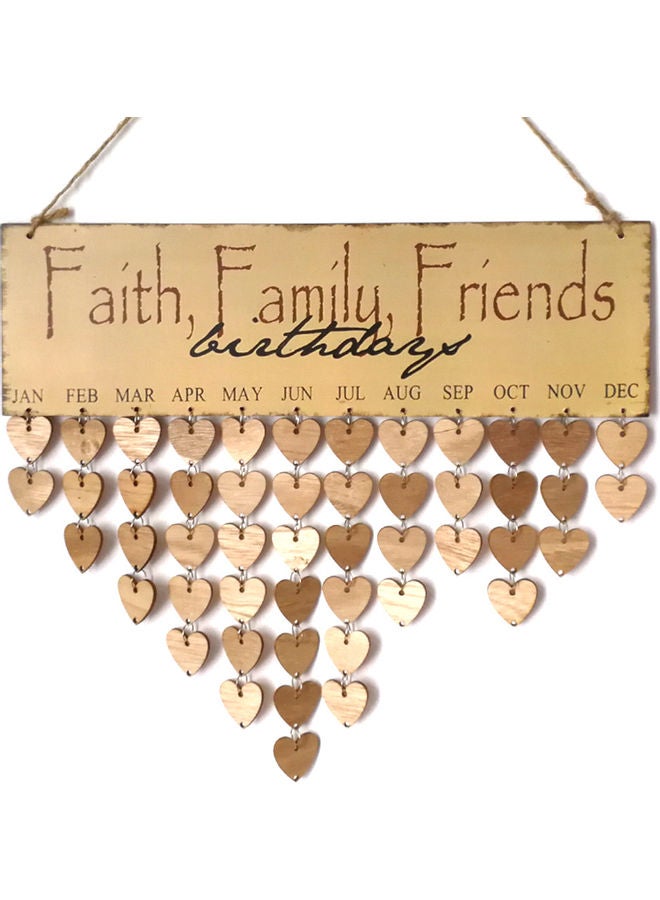 Birthday Reminder DIY Wooden Craft For Home Decoration Brown 40.5x12.5x4.0cm  - Image 1