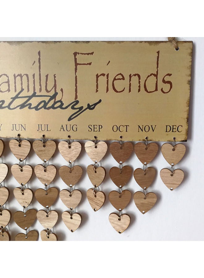 Birthday Reminder DIY Wooden Craft For Home Decoration Brown 40.5x12.5x4.0cm  - Image 2
